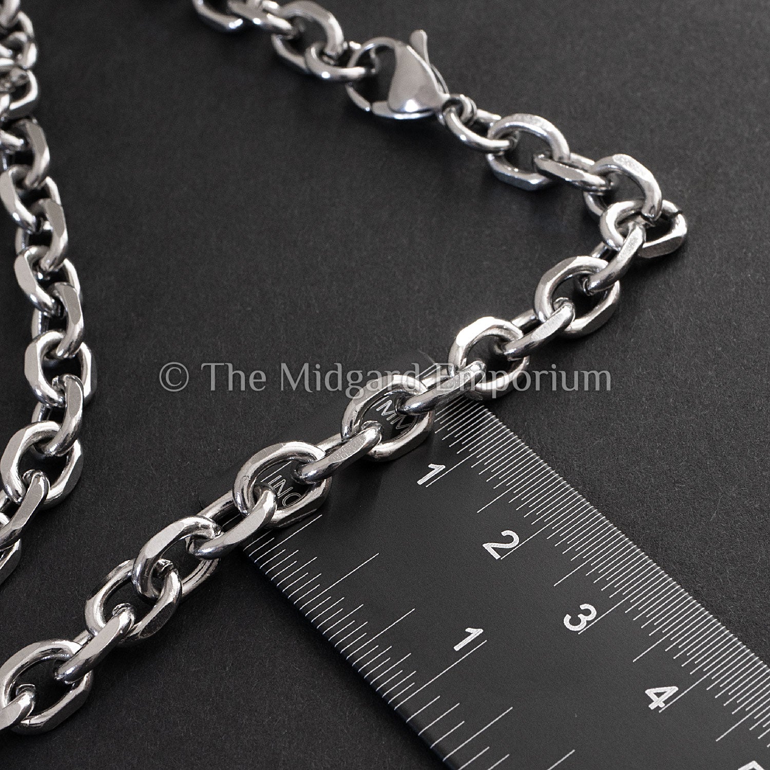 7mm Faceted Cable Chain Stainless Steel