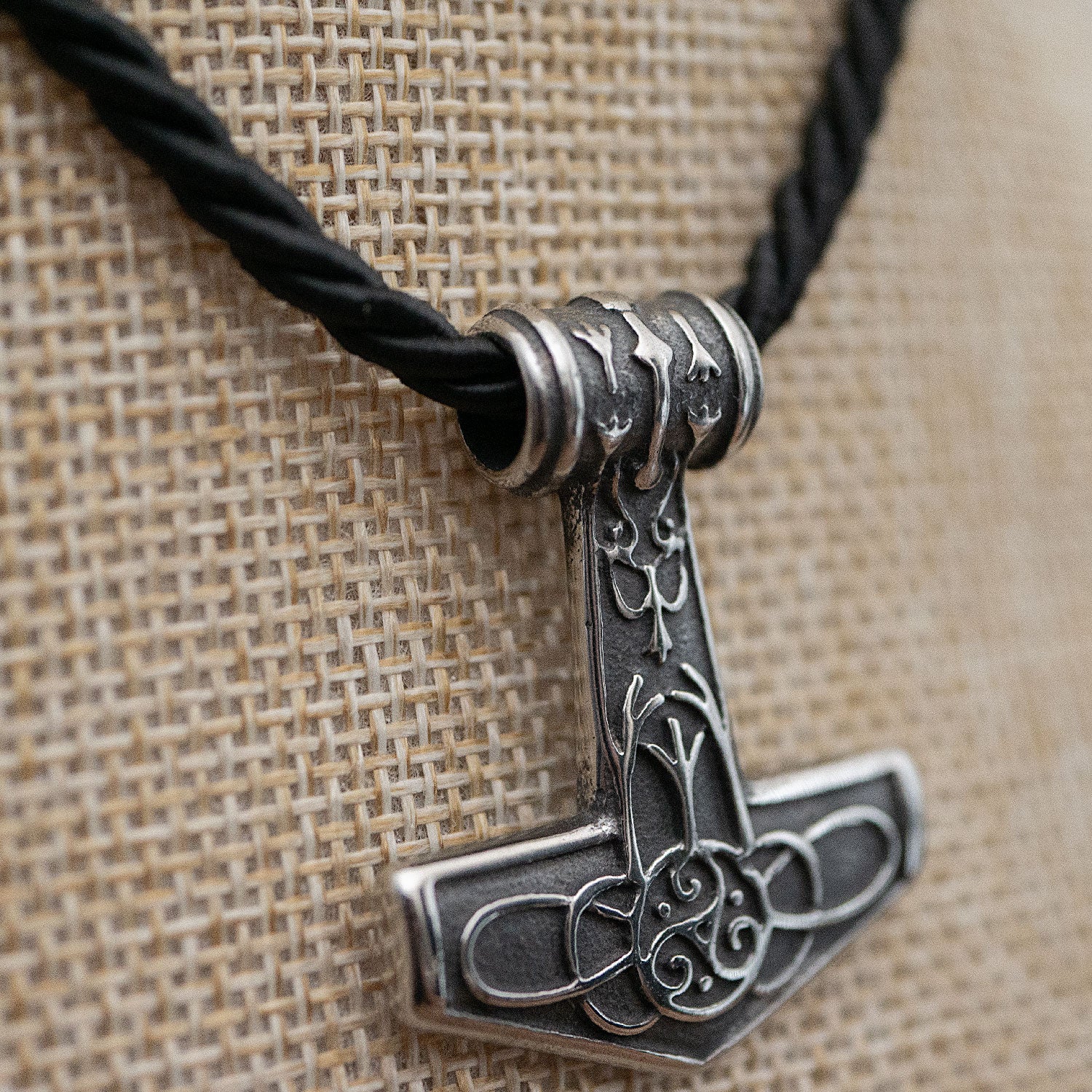 Viking Thors Hammer Necklace Stainless Steel