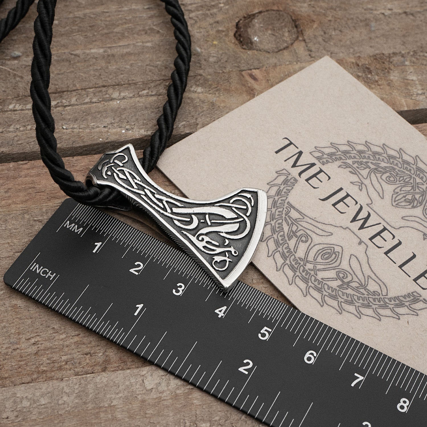 Viking Dragon Axe Necklace Stainless Steel