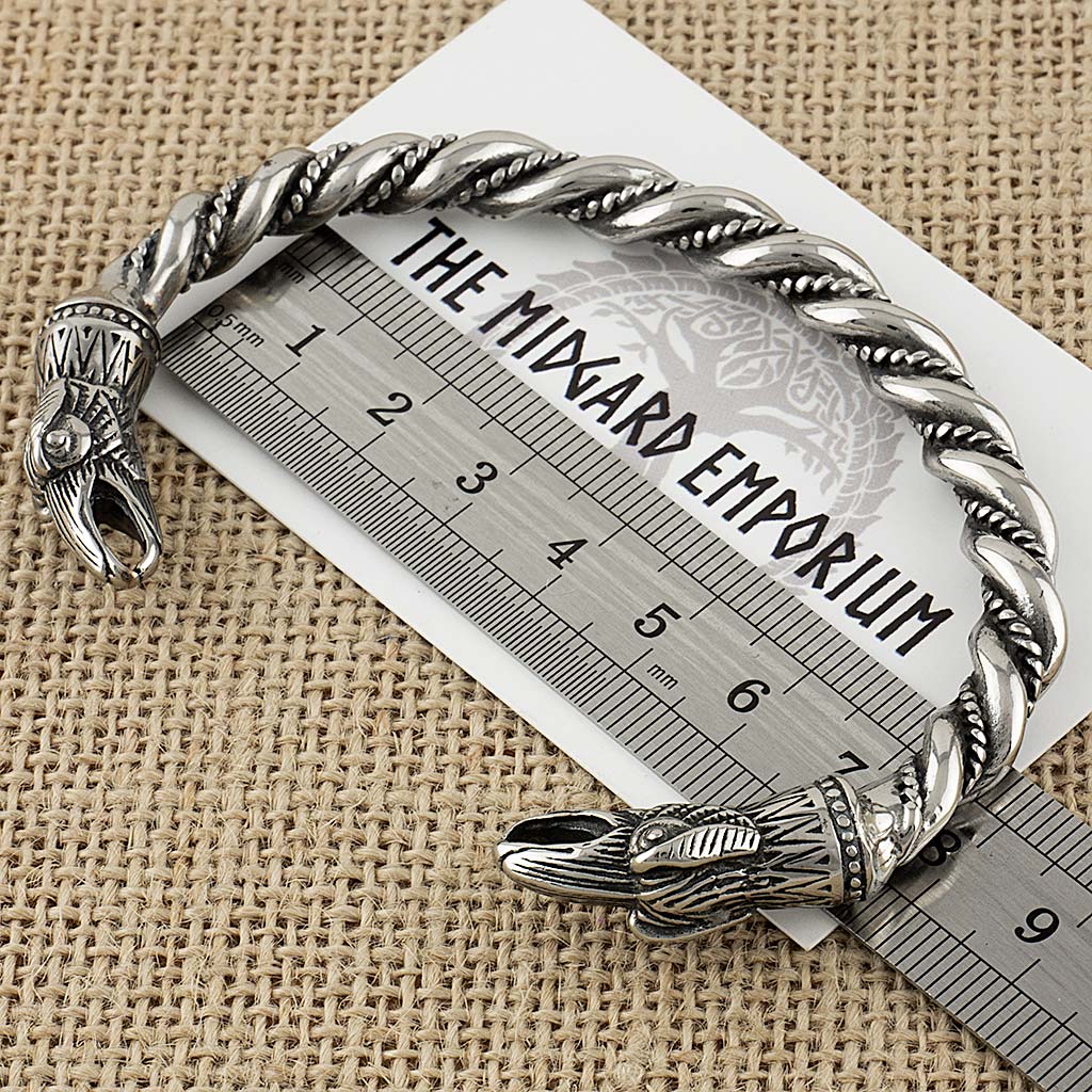 Stainless Steel Viking Odins Ravens Bracelet