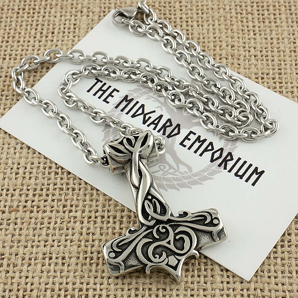 Stainless Steel Viking Thors Hammer Necklace - The Midgard Emporium
