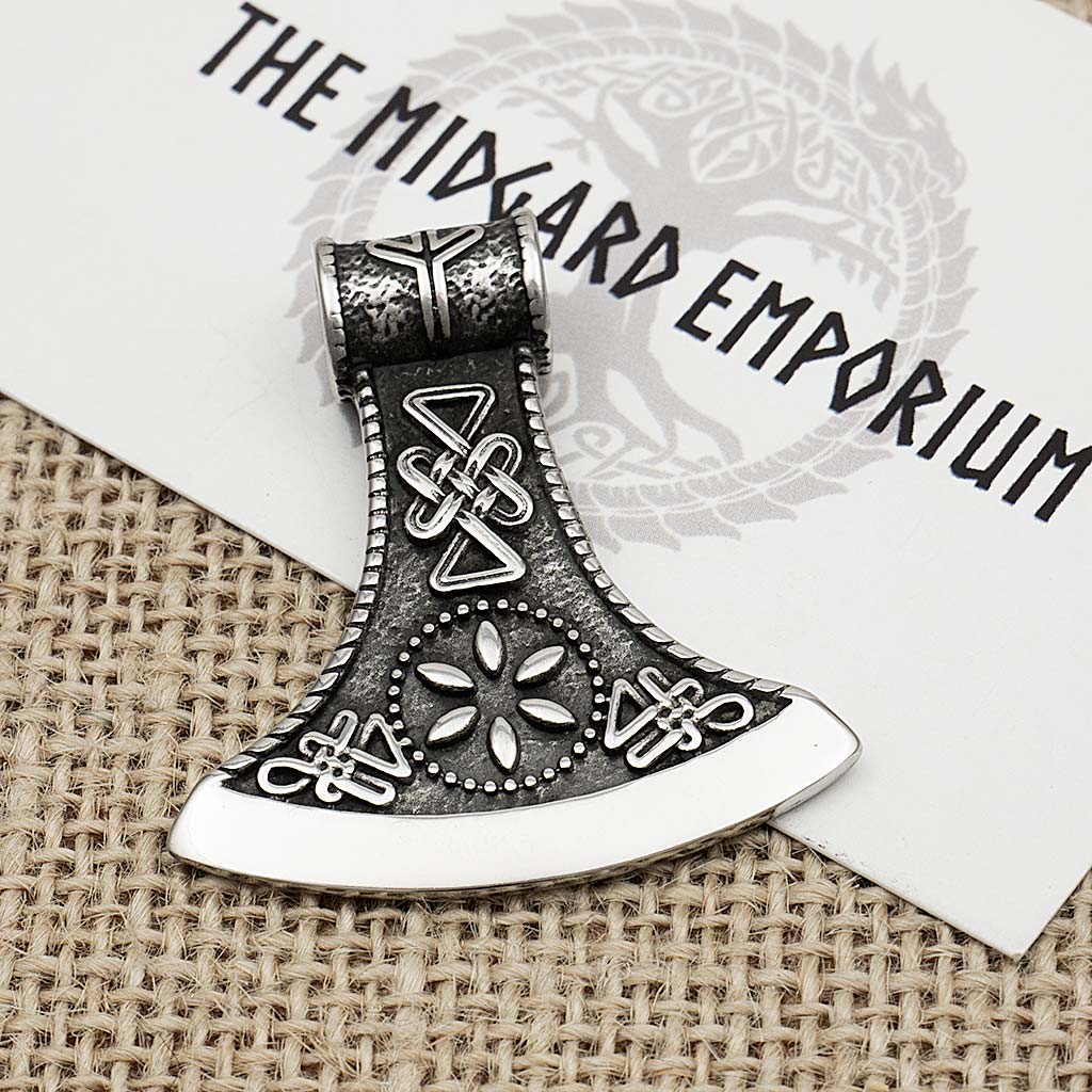 Stainless Steel Viking Axe Necklace