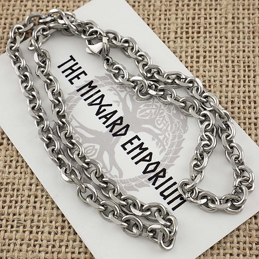 Stainless Steel Faceted Cable Chain Necklace