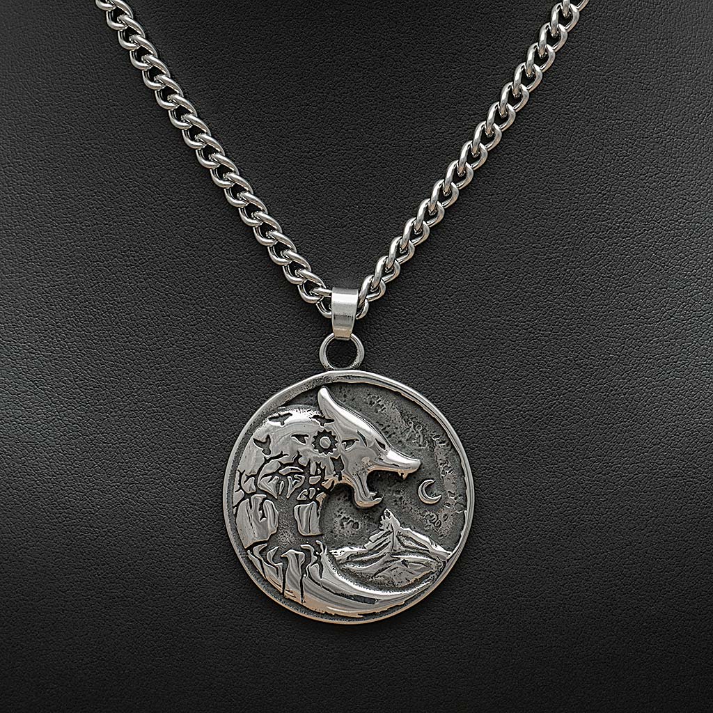 Stainless Steel Fenrir Necklace - The Midgard Emporium