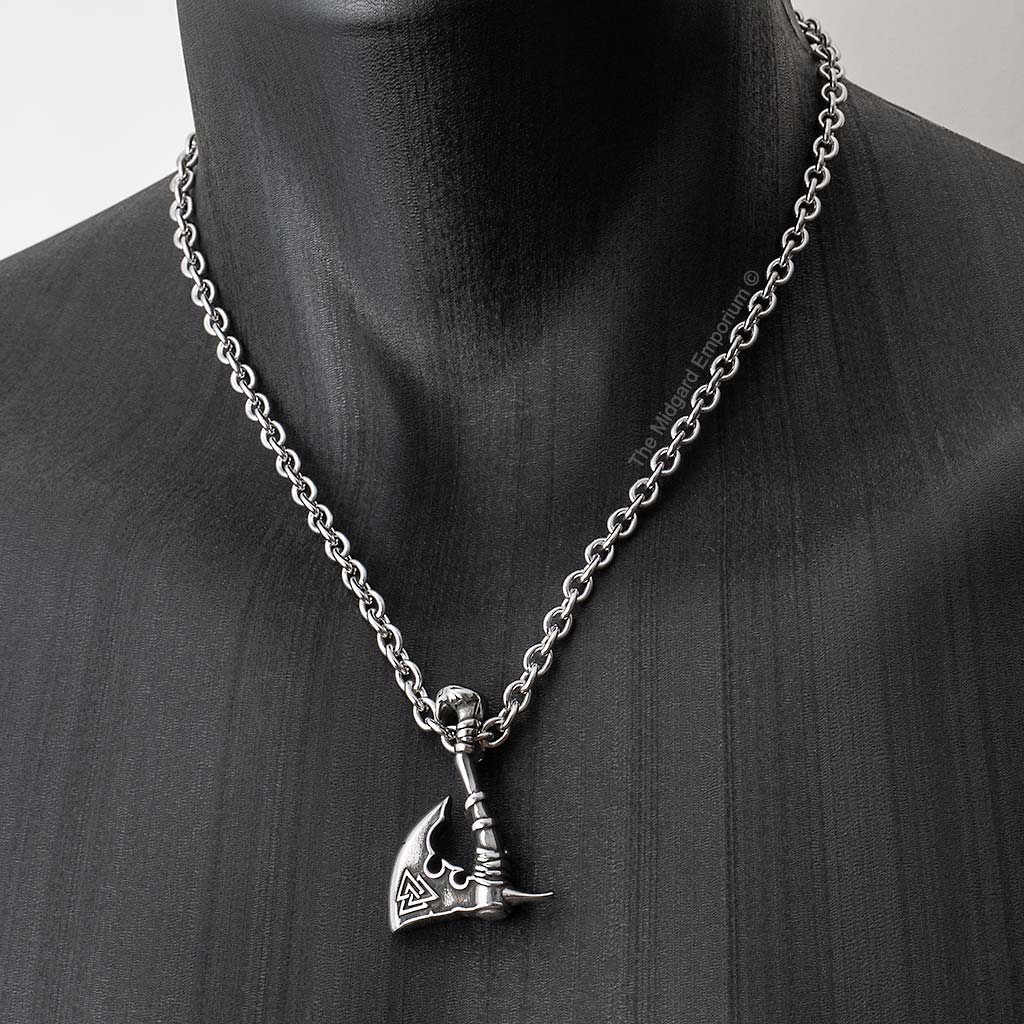 Stainless Steel Viking Axe Necklace