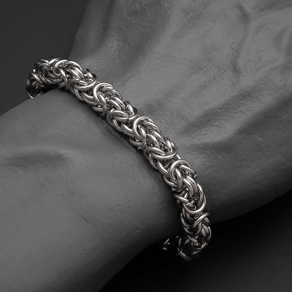 8mm Stainless Steel Byzantine King Chain Bracelet