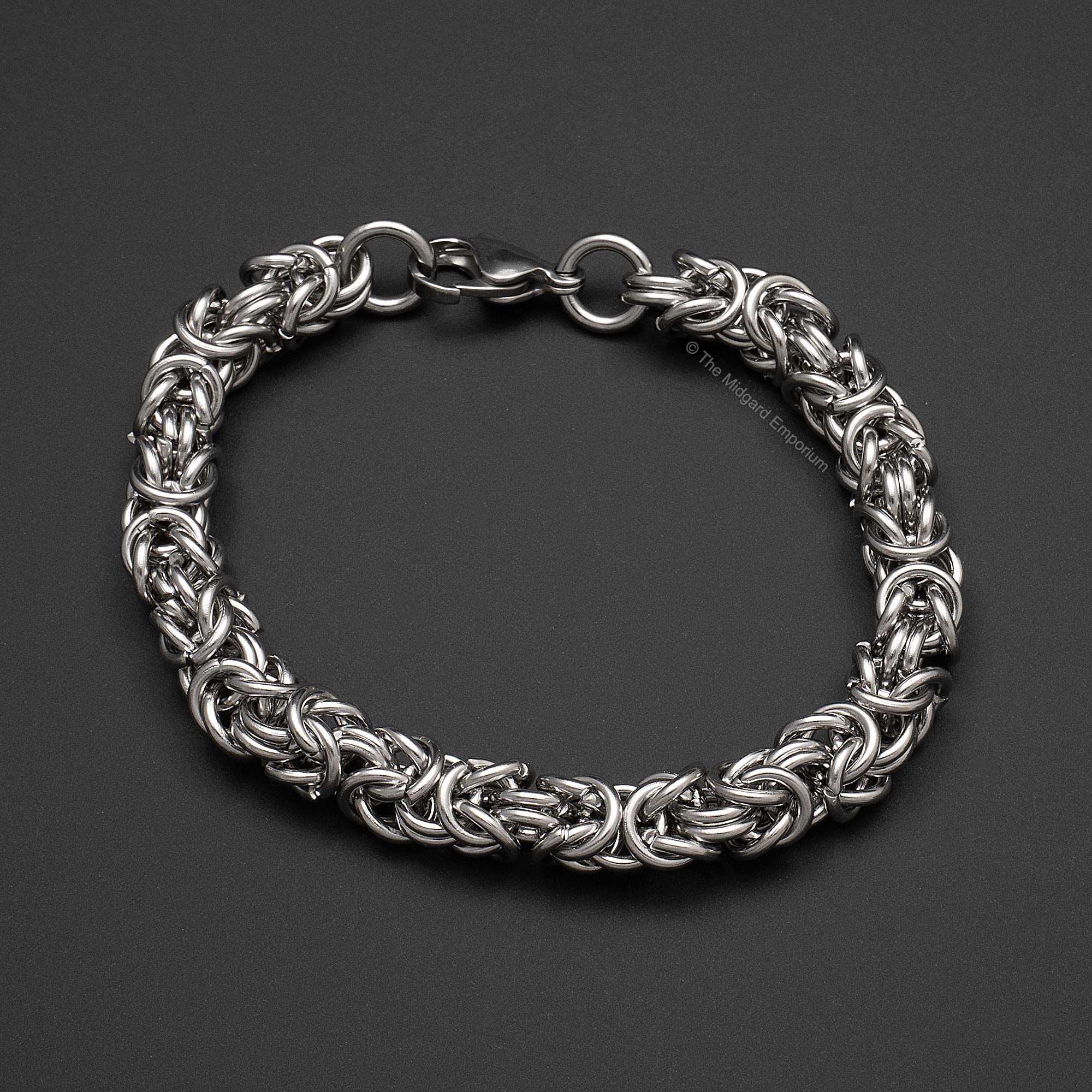 8mm Stainless Steel Byzantine King Chain Bracelet
