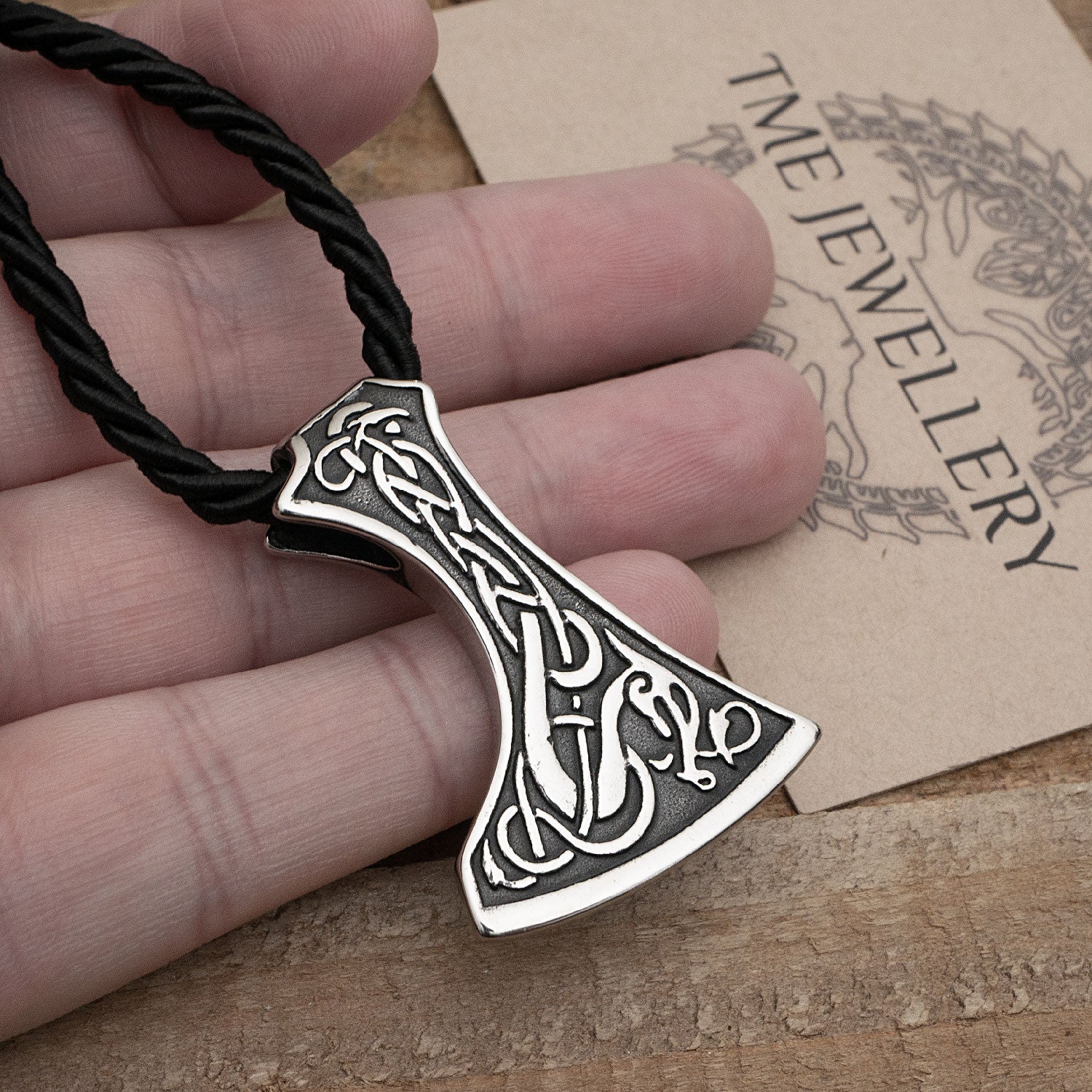 Viking Dragon Axe Necklace Stainless Steel