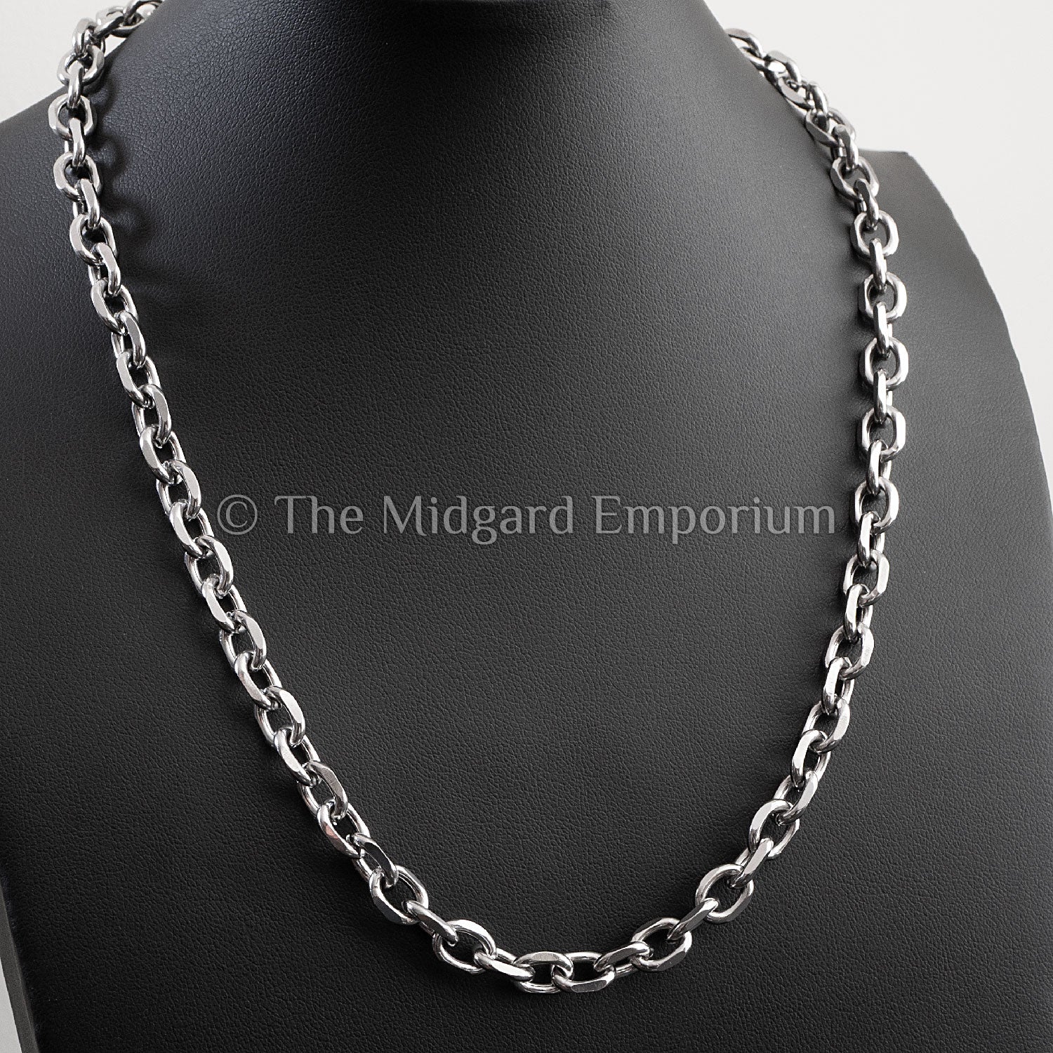 7mm Faceted Cable Chain Stainless Steel