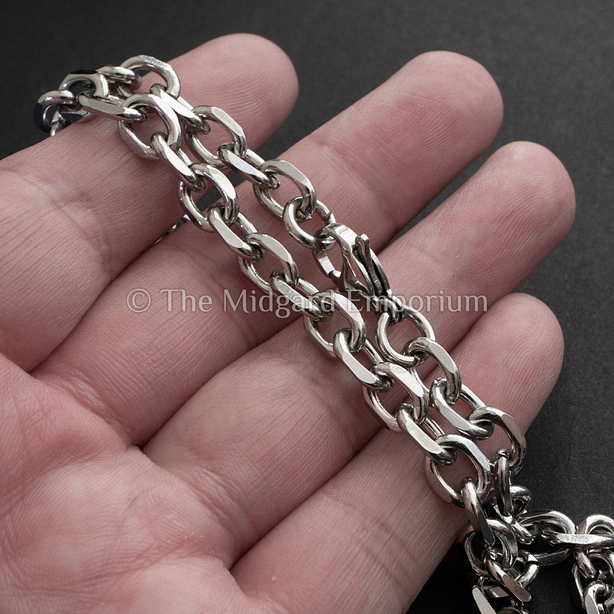 7mm Faceted Cable Chain Stainless Steel