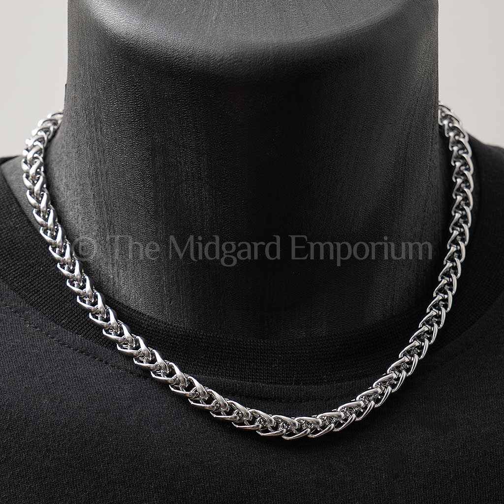 7mm Wheat Chain Necklace Stainless Steel