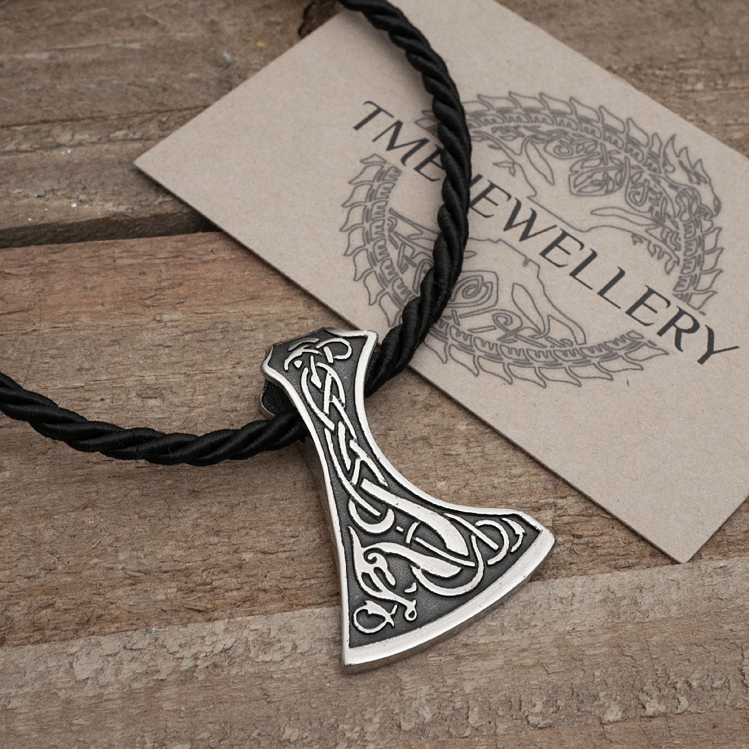 Viking Dragon Axe Necklace Stainless Steel