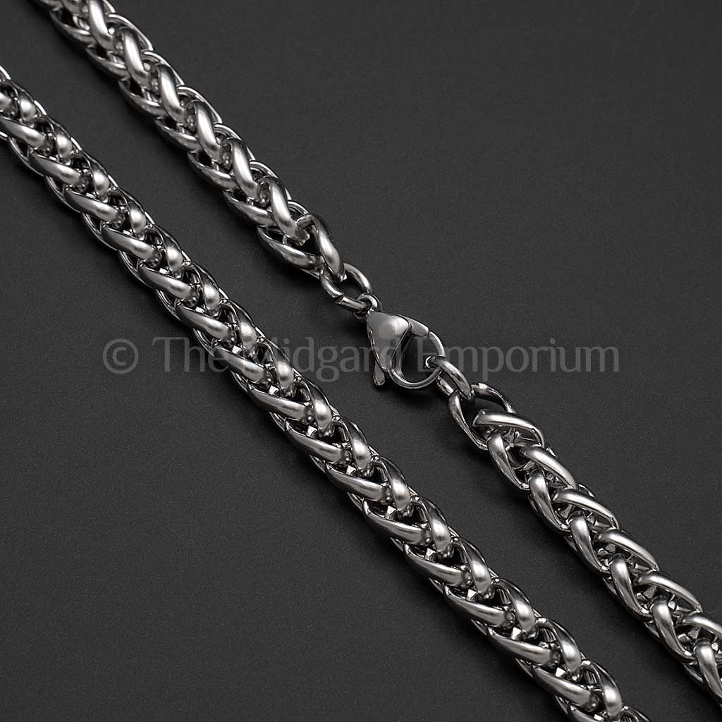 7mm Wheat Chain Necklace Stainless Steel