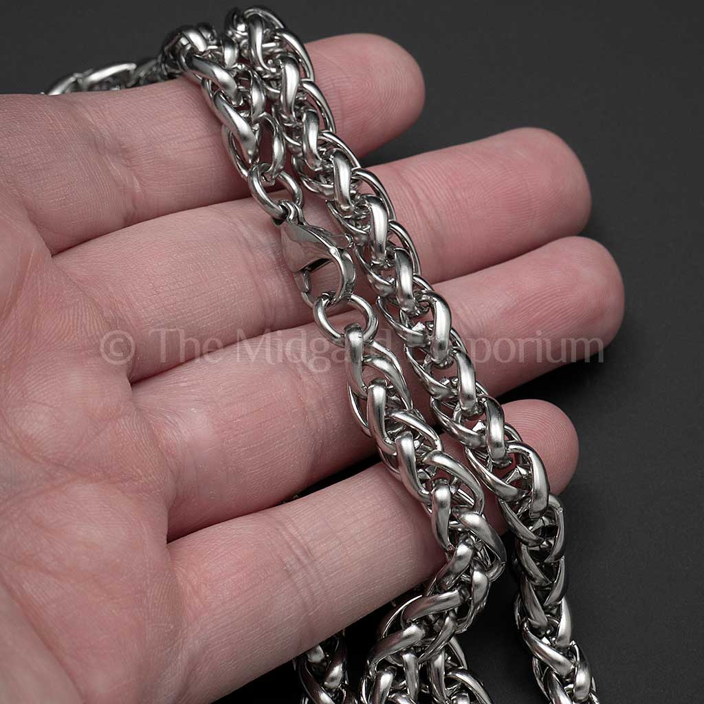 7mm Wheat Chain Necklace Stainless Steel