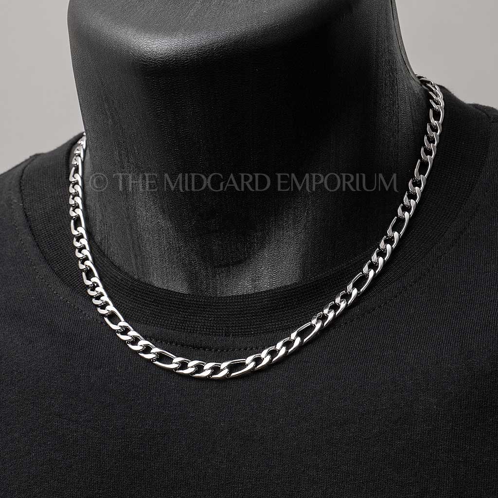 Stainless Steel Figaro Chain Necklace