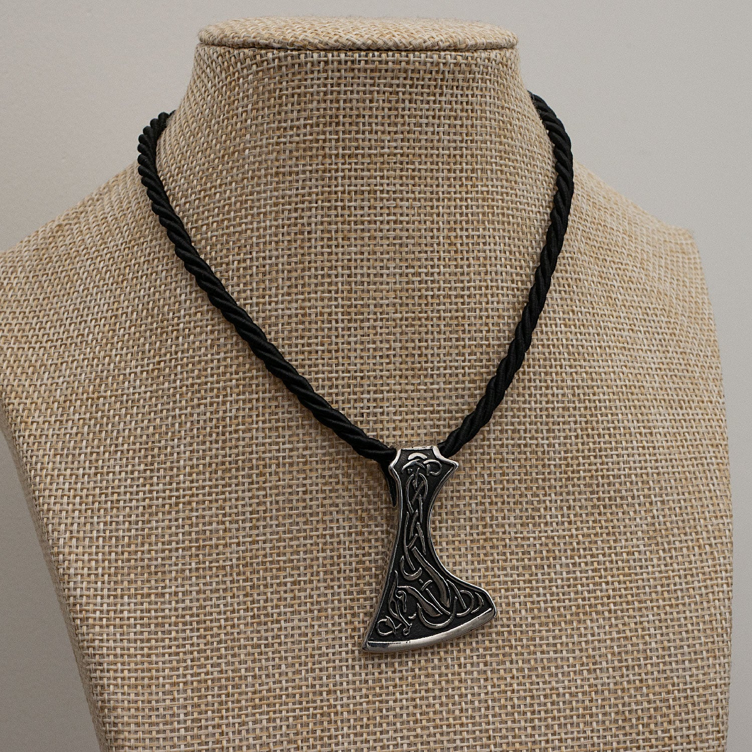 Viking Dragon Axe Necklace Stainless Steel