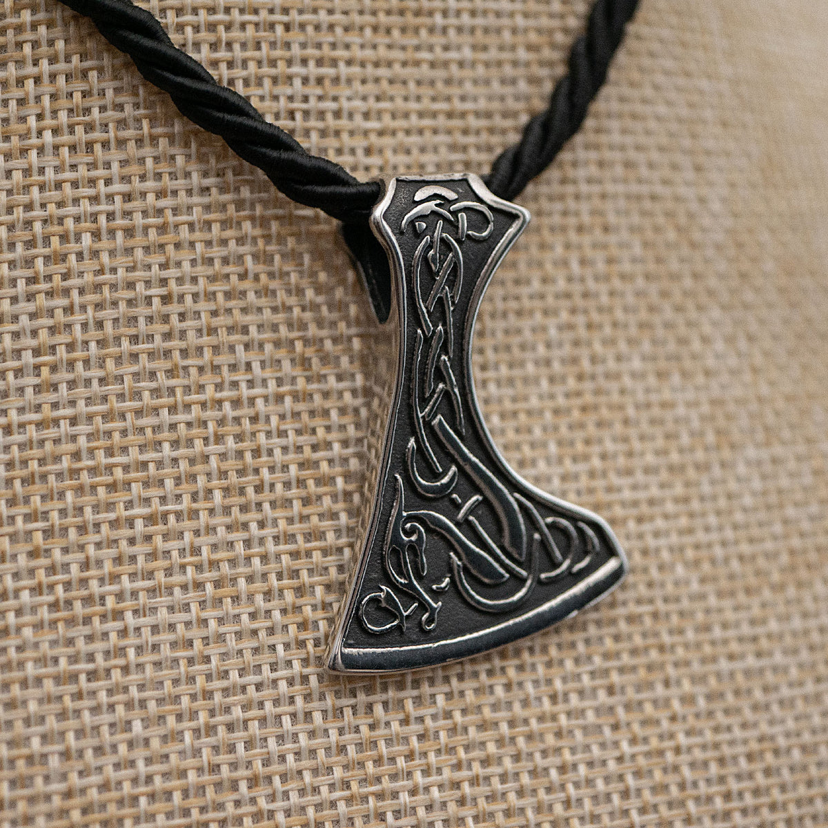 Viking Dragon Axe Necklace Stainless Steel