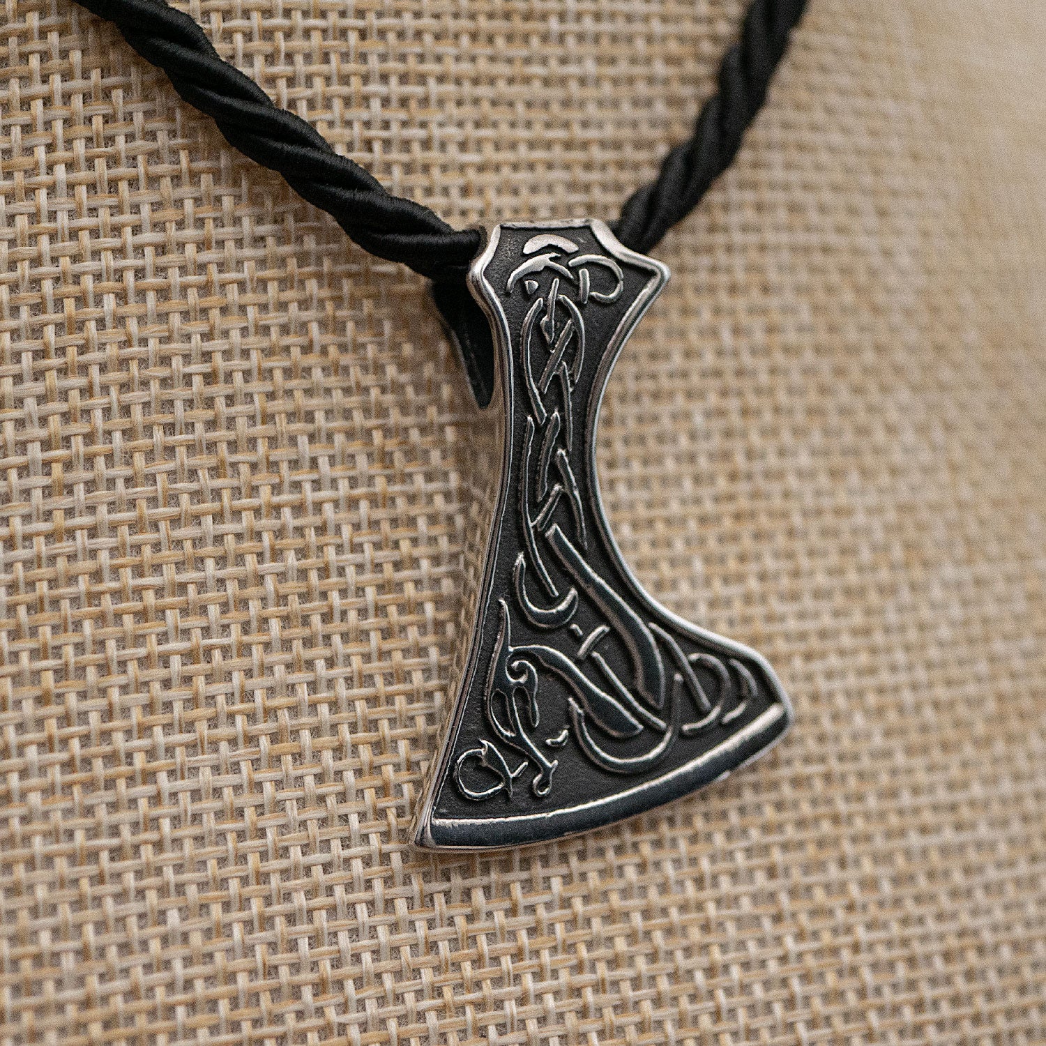 Viking Dragon Axe Necklace Stainless Steel