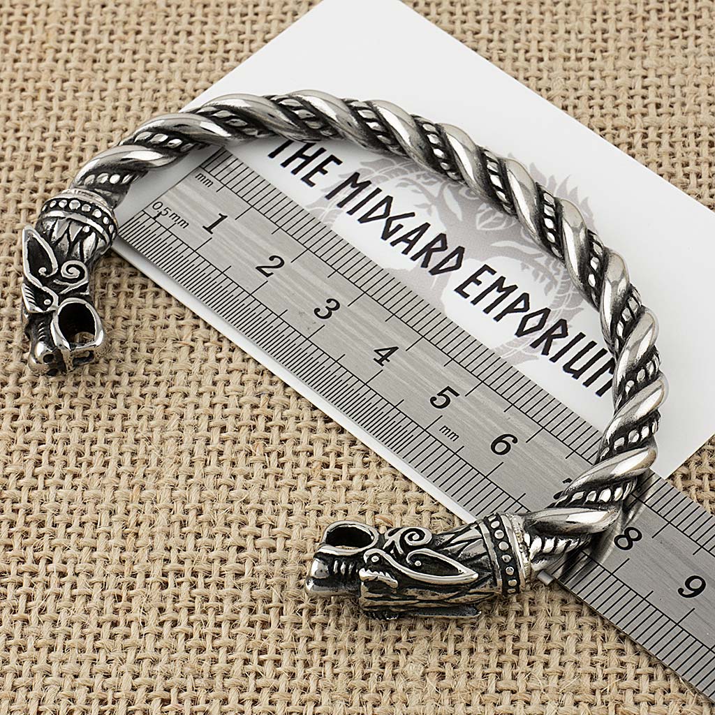 Stainless Steel Viking Odins Wolves Bracelet