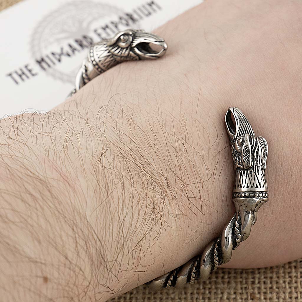 Stainless Steel Viking Odins Ravens Bracelet