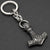Stainless Steel Viking Wolf Thors Hammer Keychain