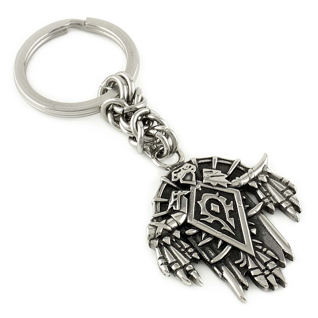 Stainless Steel WoW Horde Crest Keyring