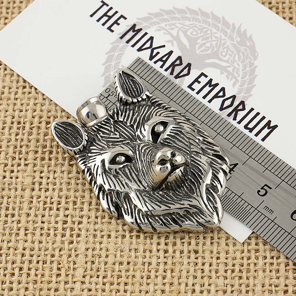 Stainless Steel Wolf Head Necklace