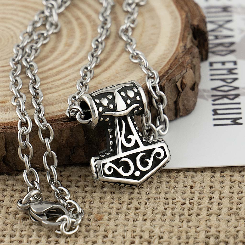 Stainless Steel Micro Thors Hammer Necklace