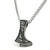 Stainless Steel Wolf Raven Axe Necklace
