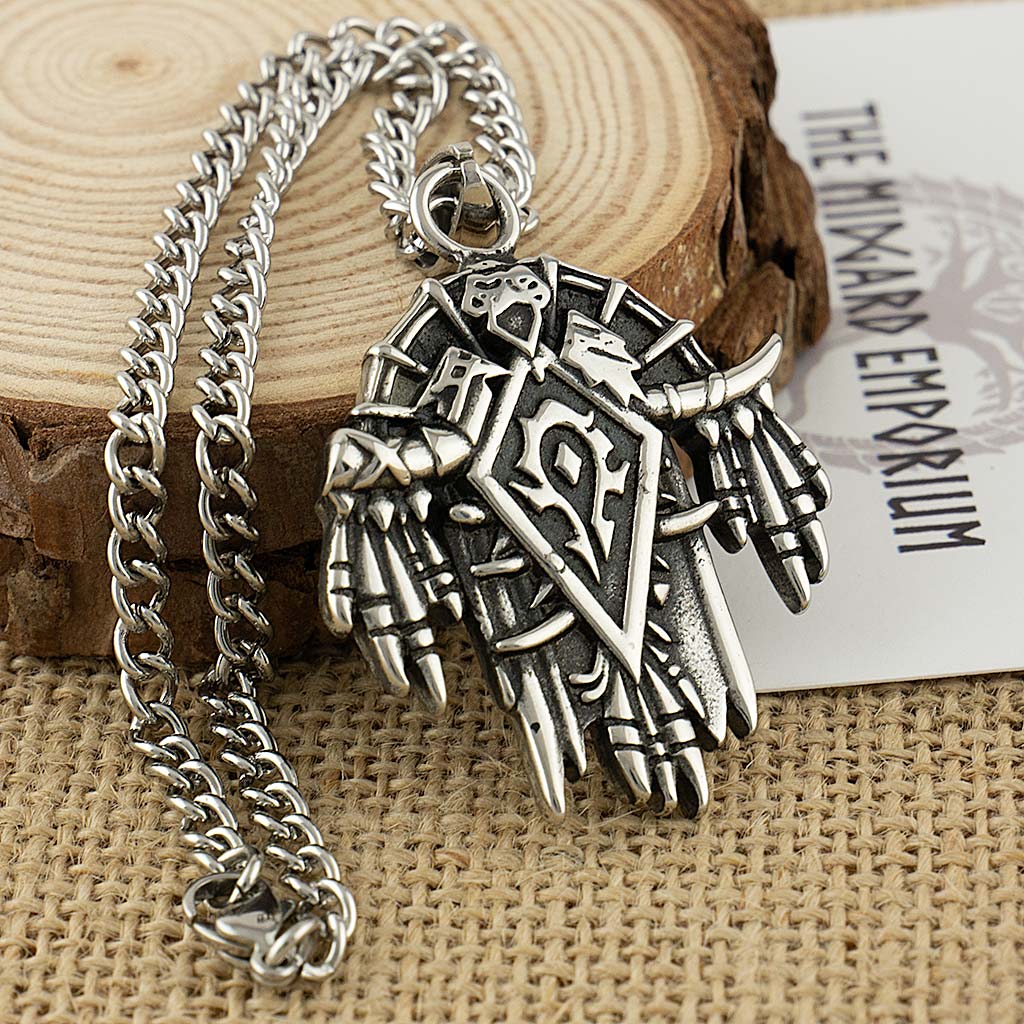 Stainless Steel World of Warcraft Horde Crest Necklace