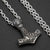 Stainless Steel Viking Wolf Thors Hammer Necklace
