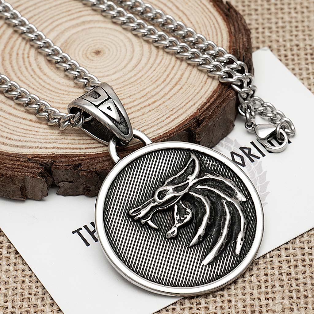 Stainless Steel Witcher Inspired Wolf Necklace
