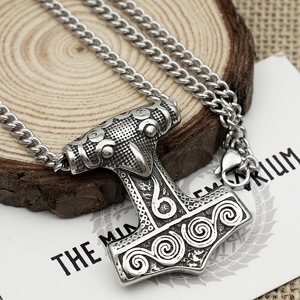 Stainless Steel Viking Skane Thors Hammer Necklace