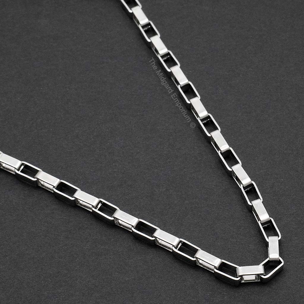 4mm Stainless Steel Venetian Box Chain Necklace