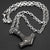 Stainless Steel Viking Wolf Thors Hammer Necklace