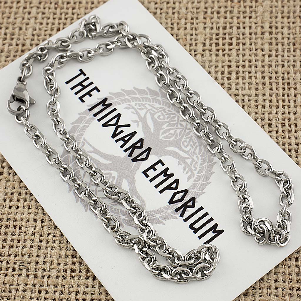 Stainless Steel Faceted Cable Chain Necklace