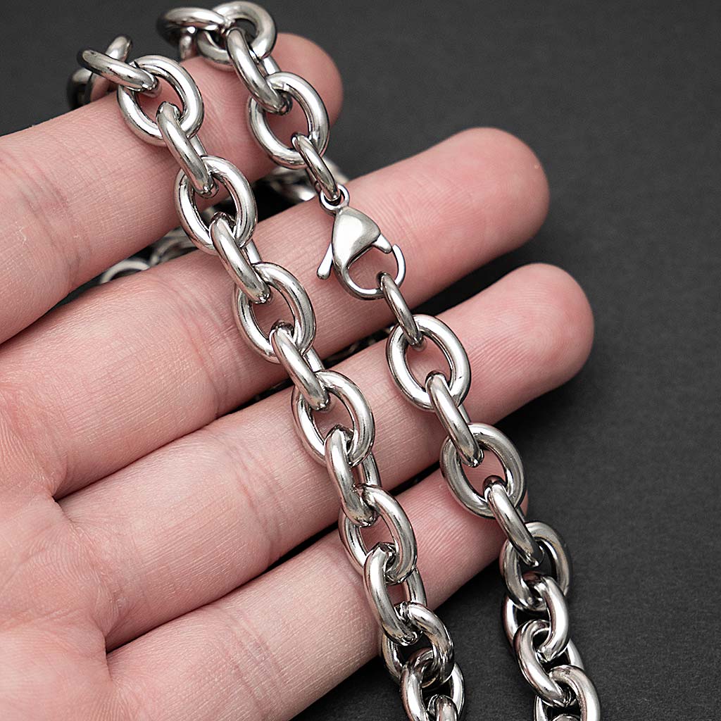 10mm Stainless Steel Cable Chain Necklace