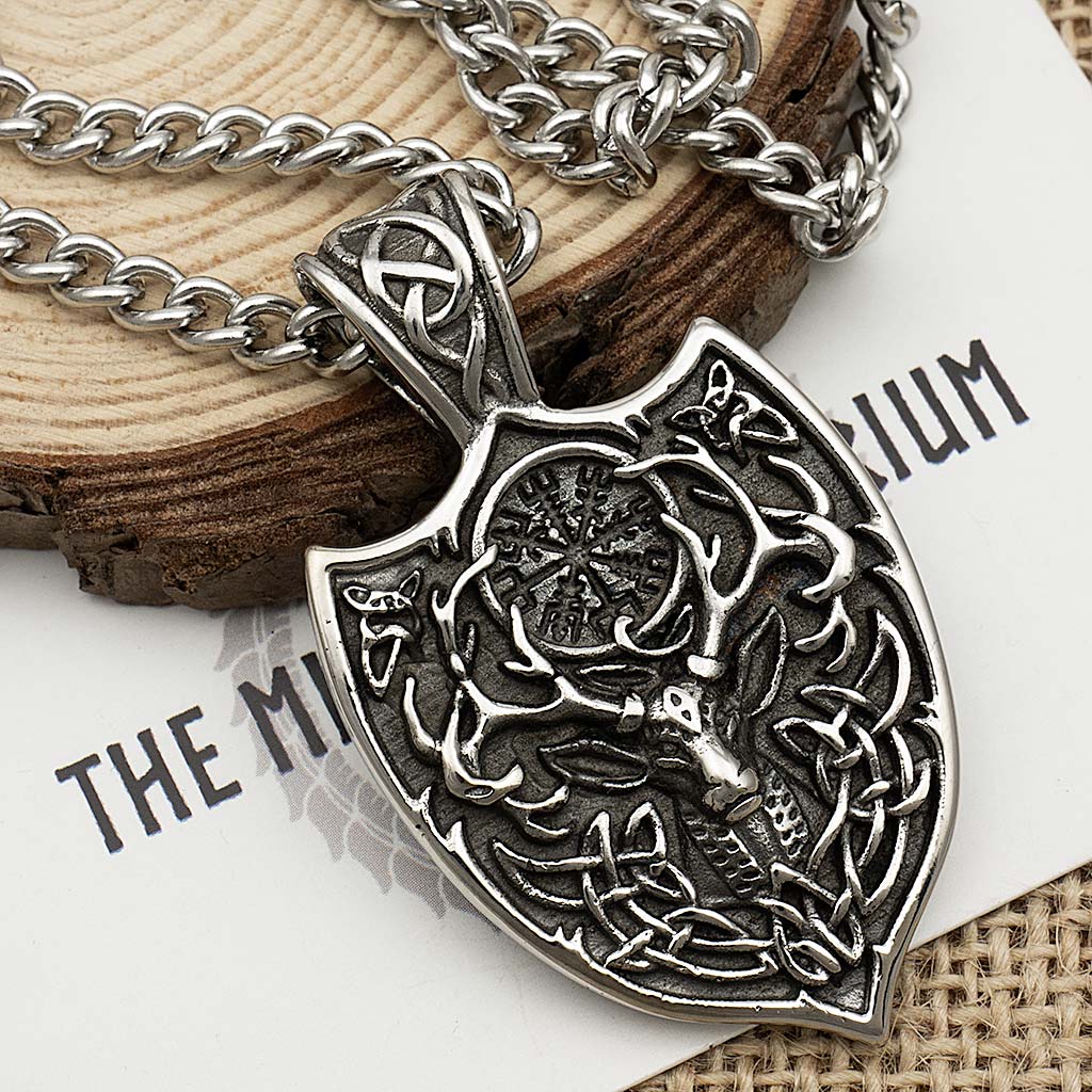 Stainless Steel Viking Stag Necklace - The Midgard Emporium
