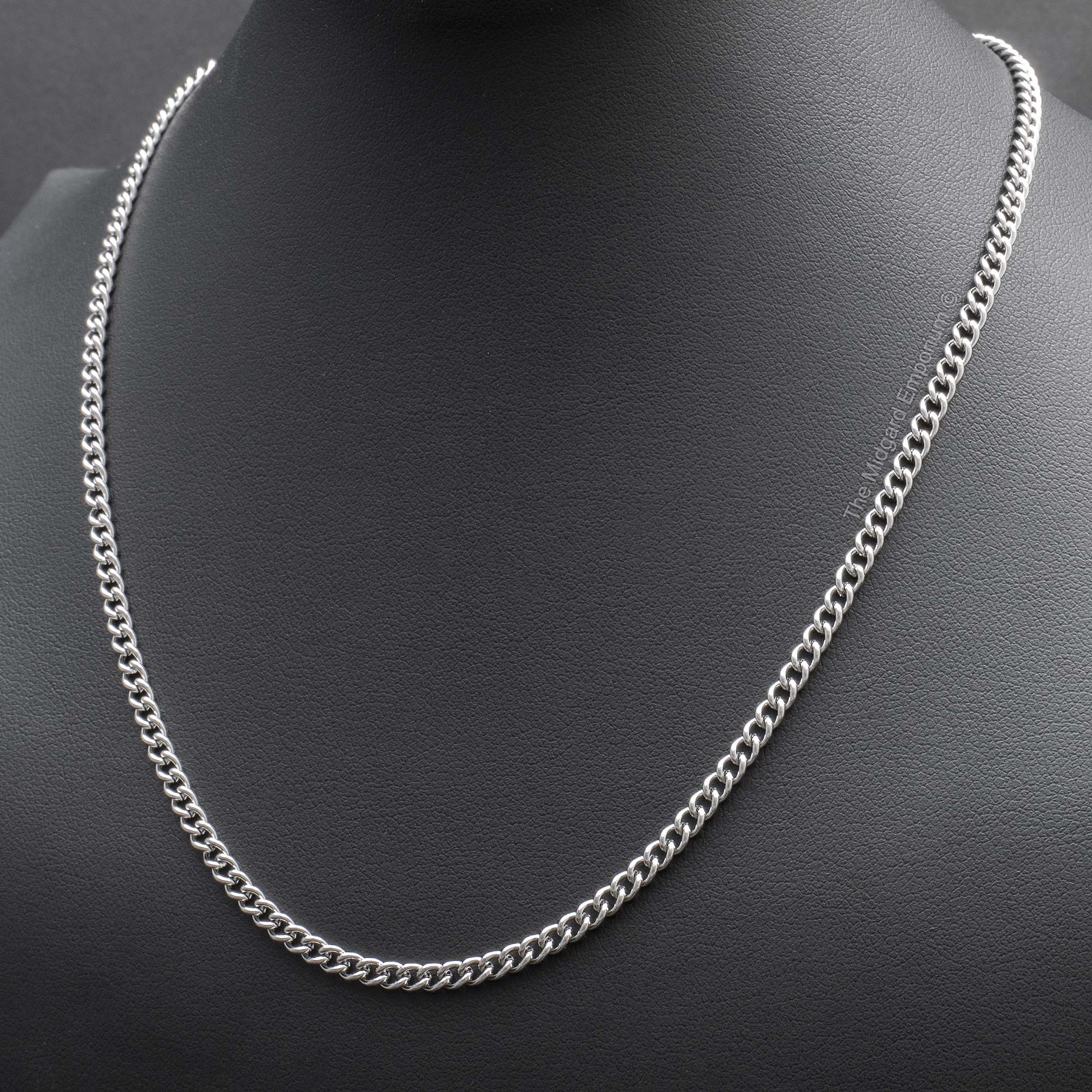 3mm Stainless Steel Curb Chain Necklace - The Midgard Emporium