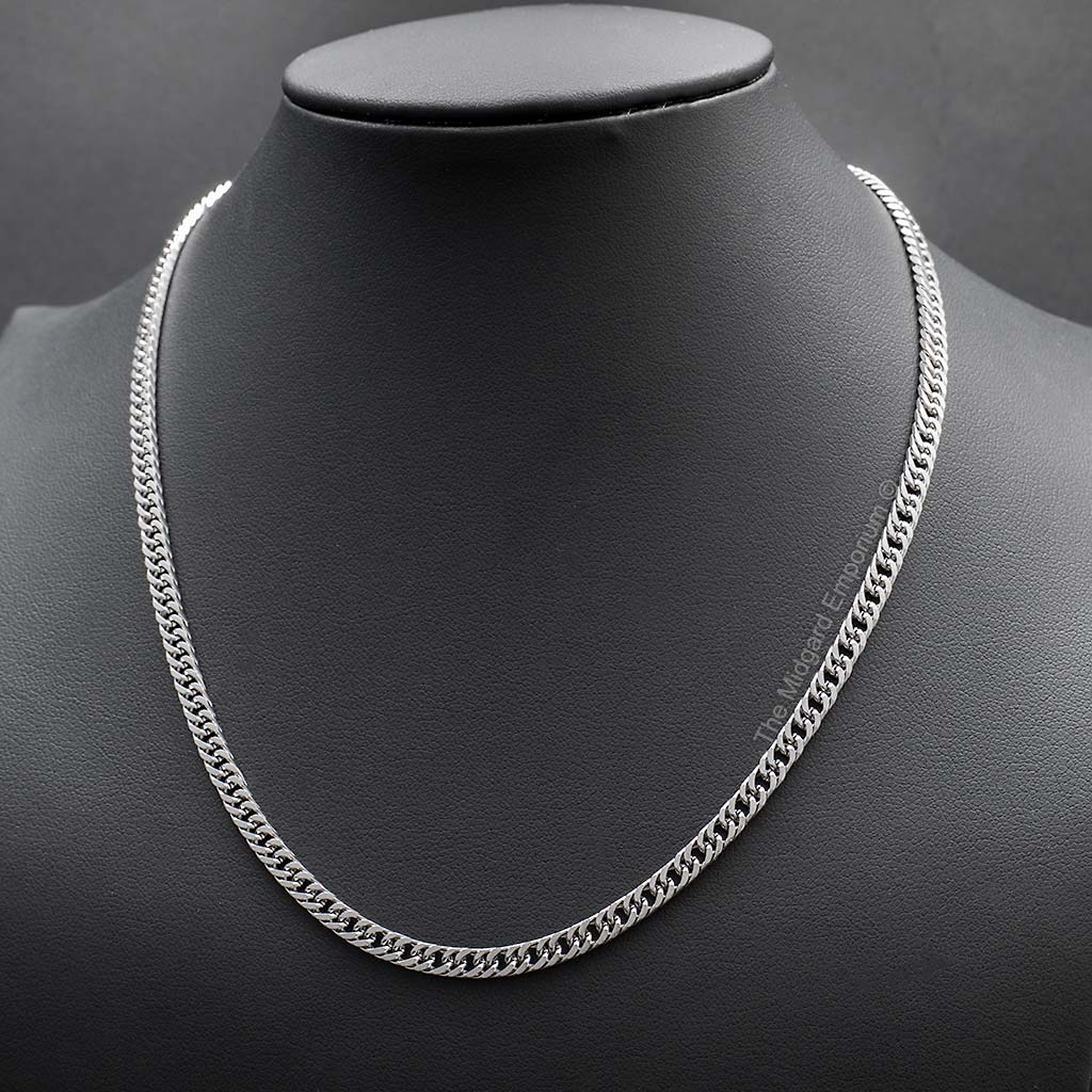 The Midgard Emporium - 3mm Stainless Steel Double Link Curb Chain Necklace