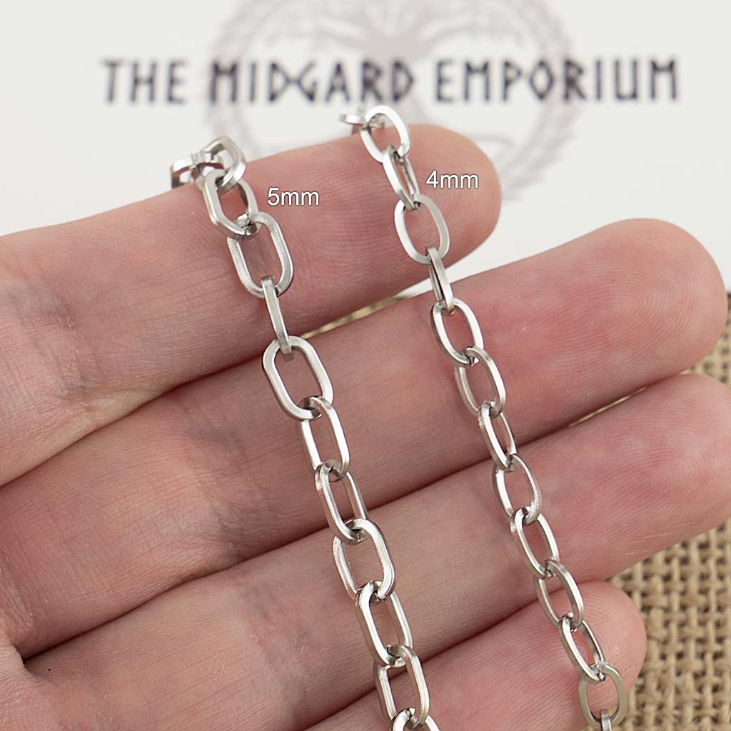 Stainless Steel Paperclip Cable Chain Necklace - The Midgard Emporium