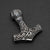 Stainless Steel Viking Wolf Thors Hammer Necklace