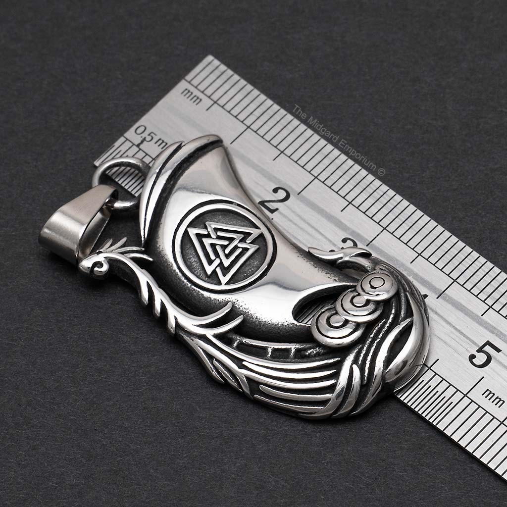 Stainless Steel Viking Longship Necklace