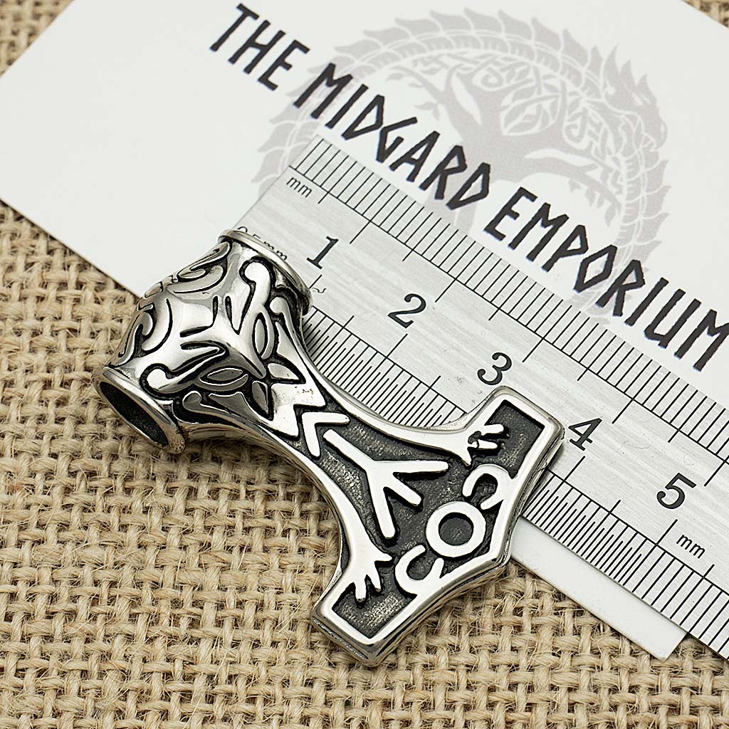 Stainless Steel Viking Thors Hammer Necklace