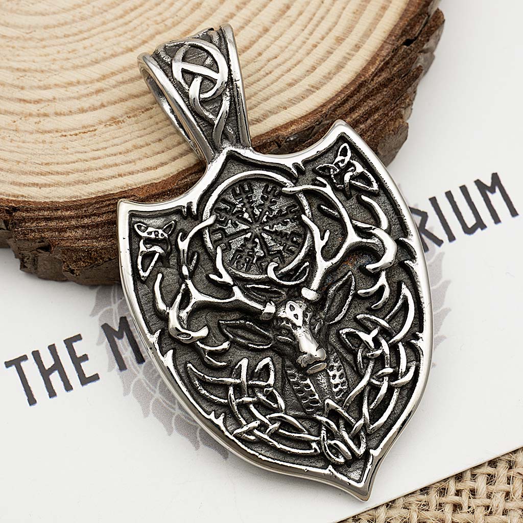 Stainless Steel Viking Stag Necklace - The Midgard Emporium