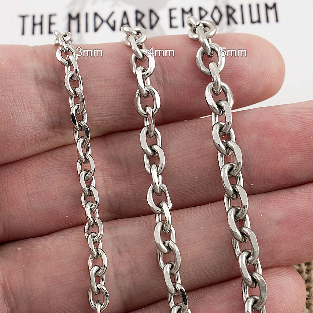 Stainless Steel Faceted Cable Chain Necklace