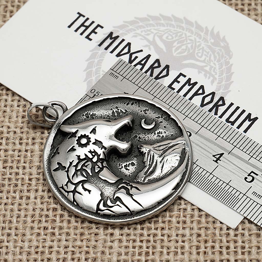 Stainless Steel Fenrir Necklace - The Midgard Emporium