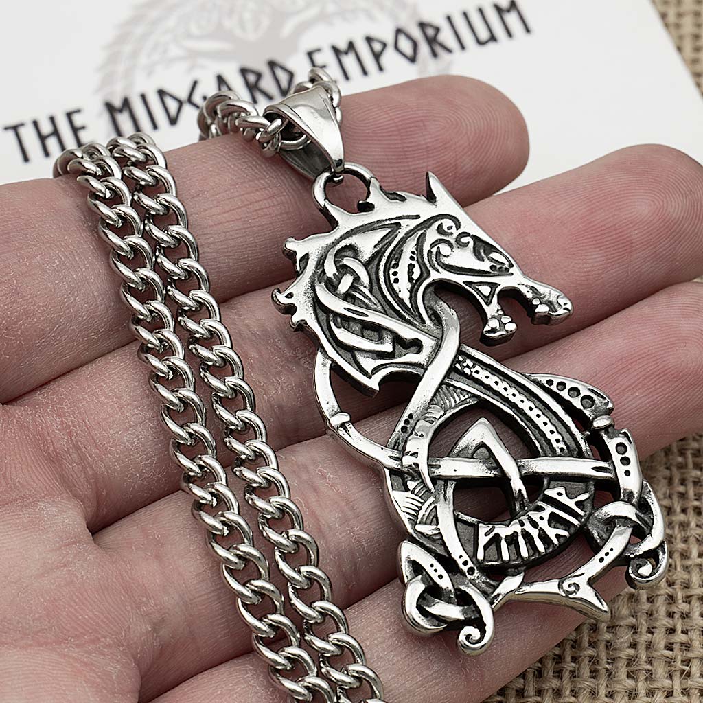 Stainless Steel Viking Wolf Necklace