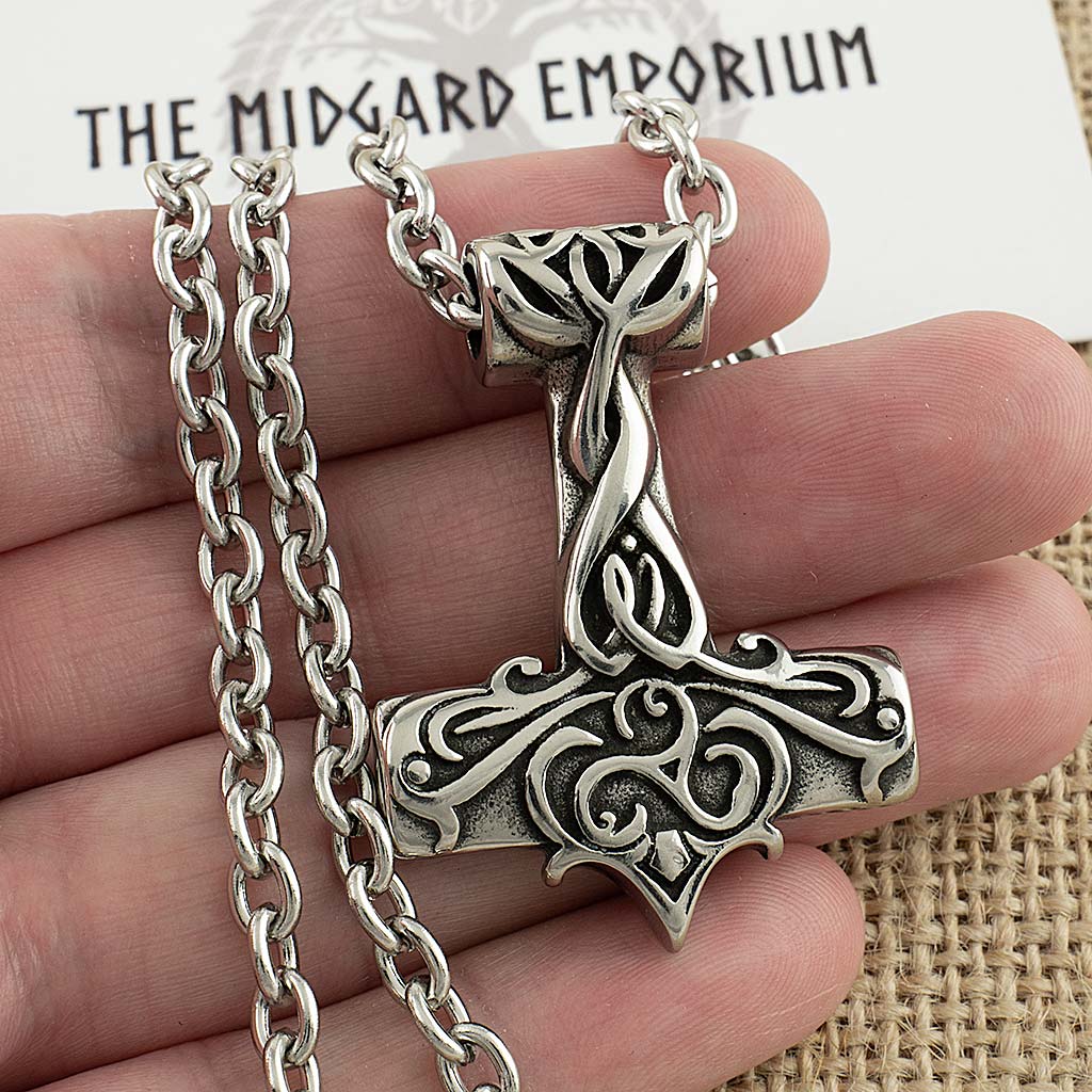 Stainless Steel Viking Thors Hammer Necklace - The Midgard Emporium