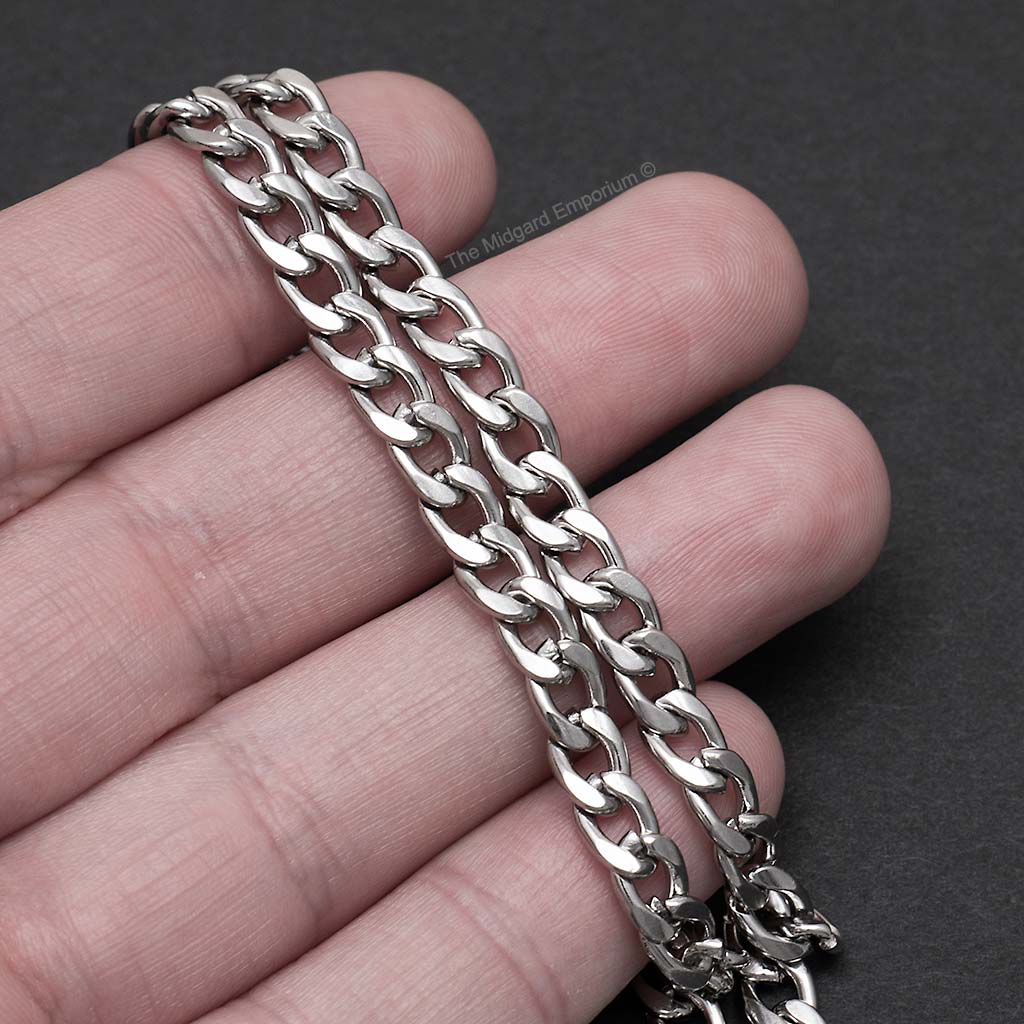 5mm Stainless Steel Flat Curb Chain Necklace